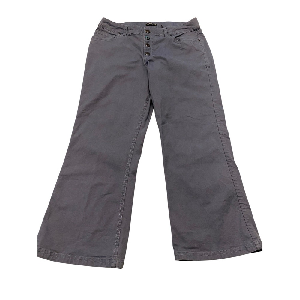 Toad&Co Women's Size 14 Earthworks Blue Gray Canvas Pants Stretch Organic